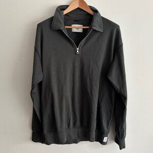 Reigning Champ Olive Green Quarter Zip Long Sleeve Polo - Medium